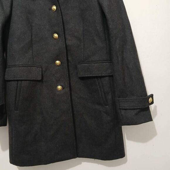 J crew womens Size 8 melton wool long coat dark gray Italian di carmignano - Picture 3 of 8